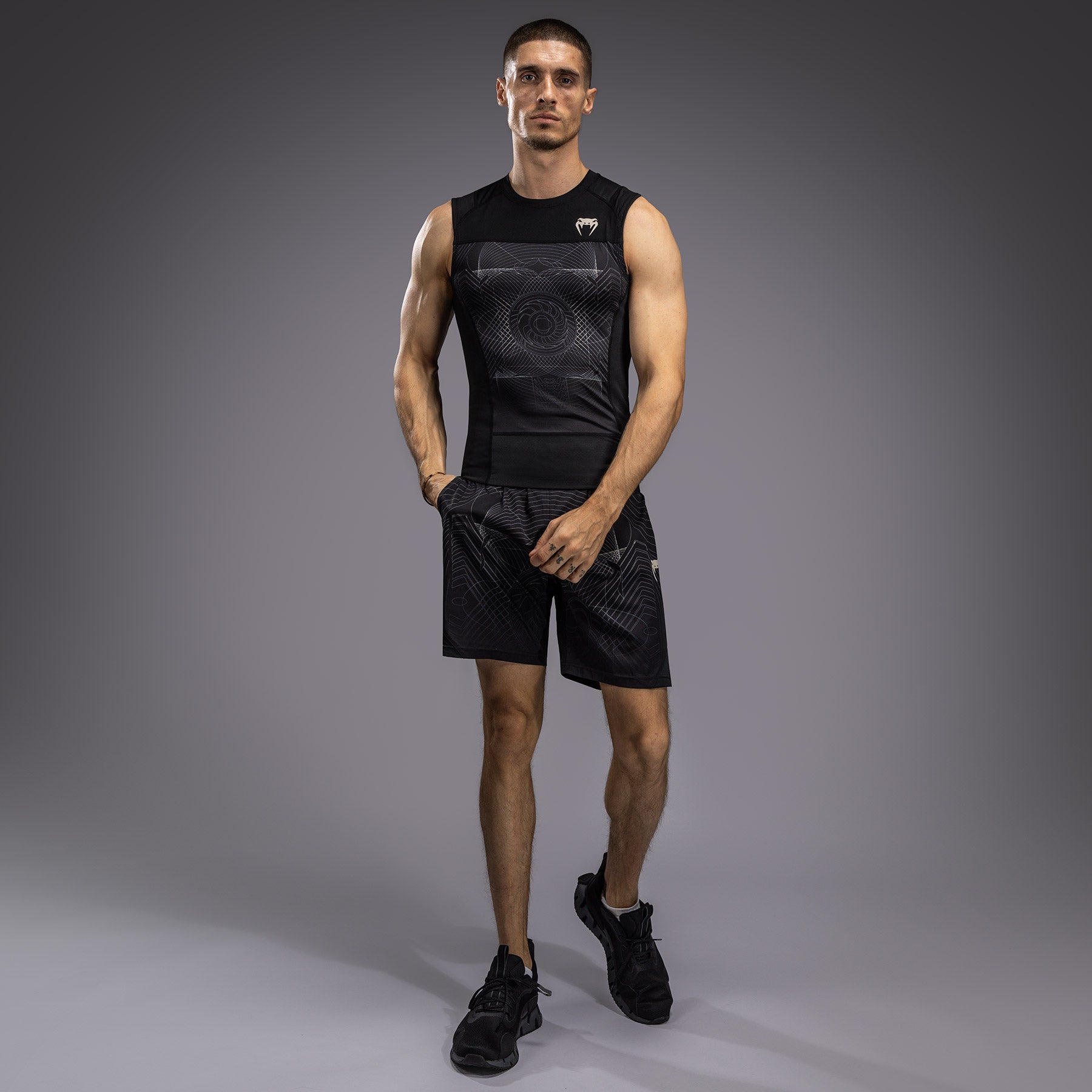 Pánský tílko Venum G-Fit Air - Tmavě černá/Pouštní písek