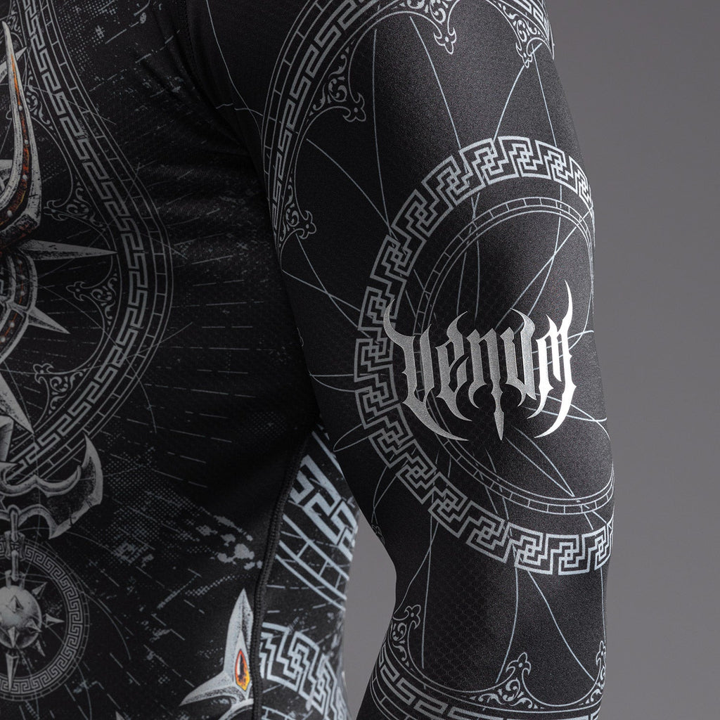 Venum Gladiator 5.0 Pánské triko s dlouhým rukávem - Černá/Stříbrná