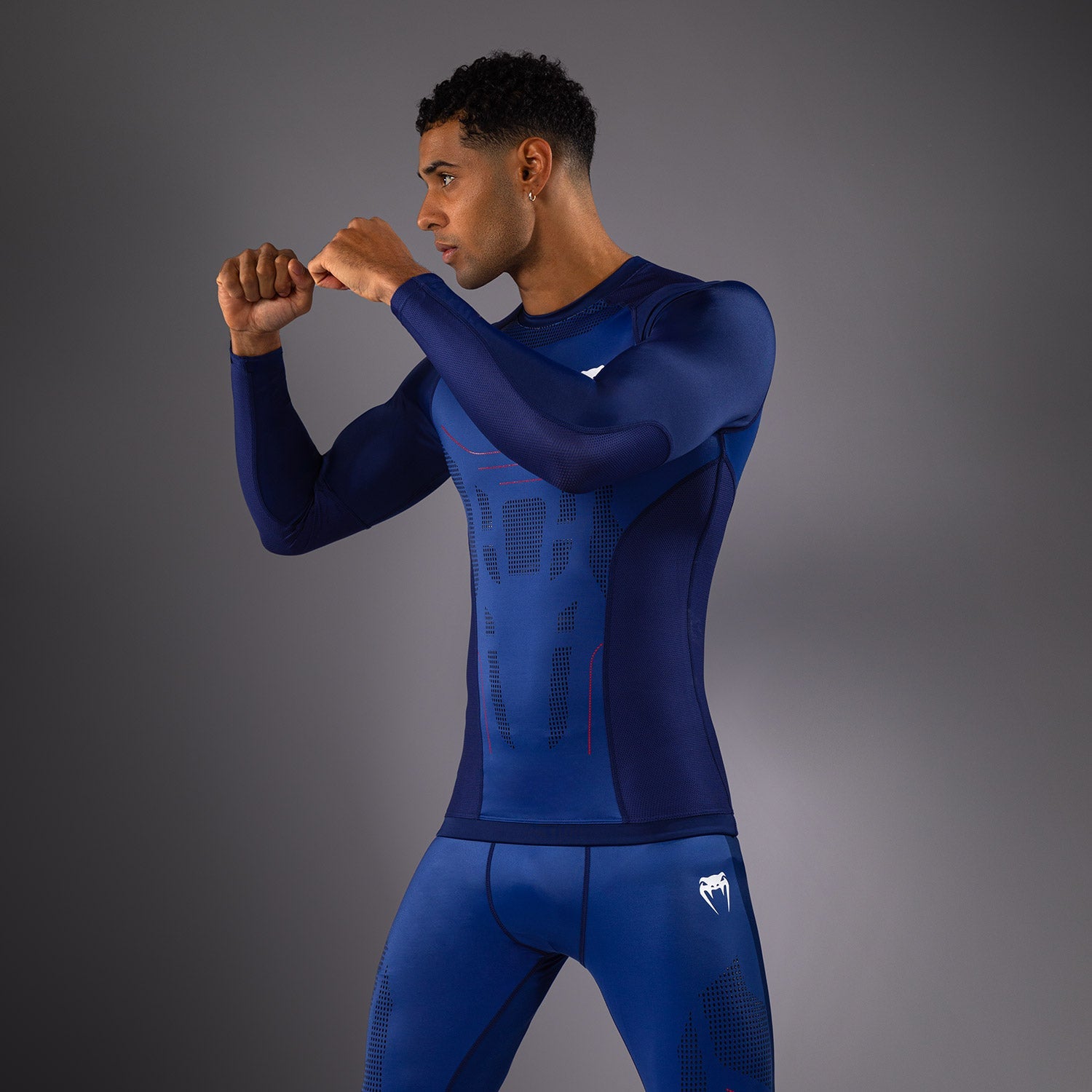 Venum Technical 3.0 Dlouhý Rukáv Rashguard - Noční Modrá