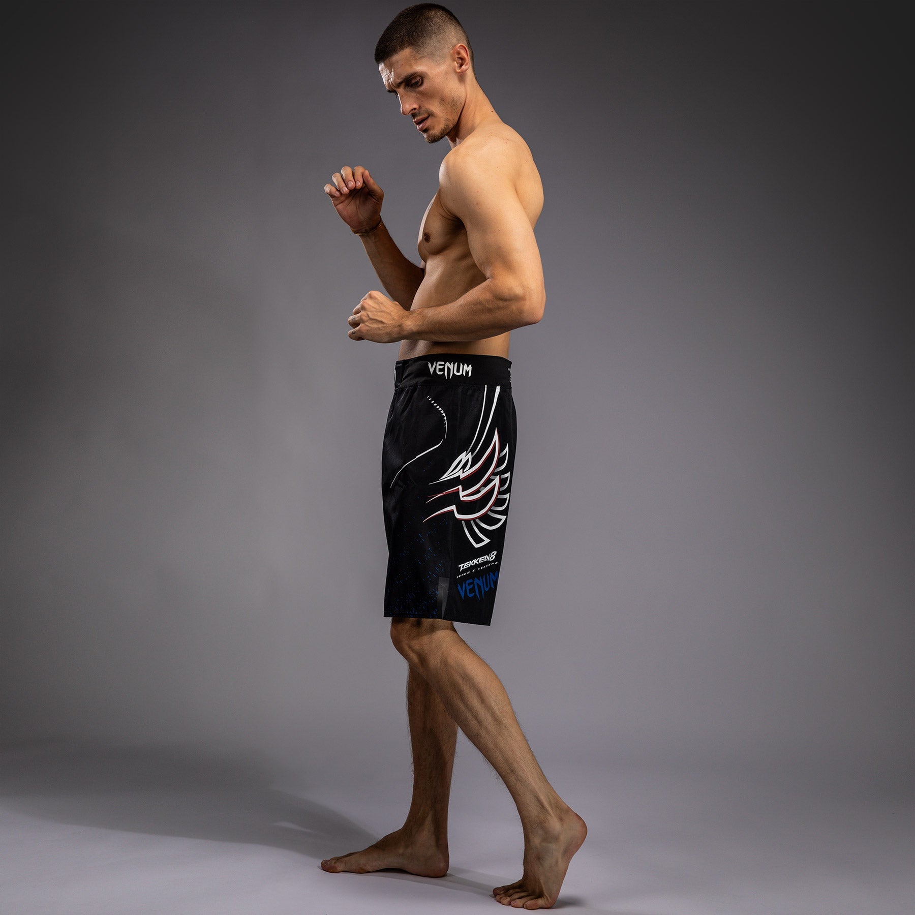 Venum x TEKKEN 8 - Jin Kazama Fight Shorts - Modrá/Černá/Bílá