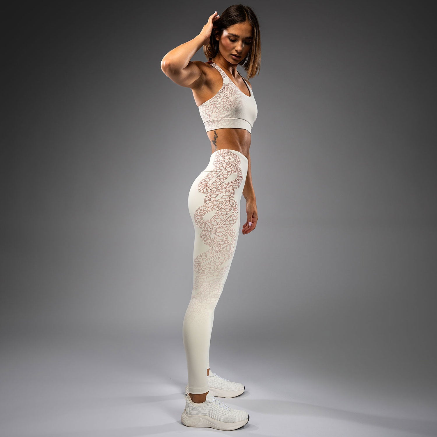 Dámské legíny Venum Serpenti - slonová kost/vínová