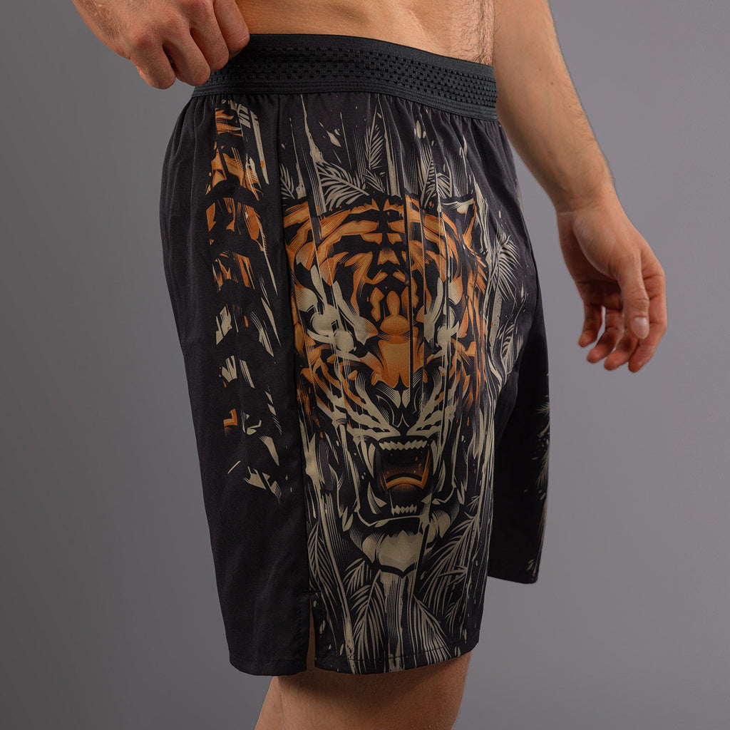 Venum Tiger Pánské tréninkové šortky - černá/neonově oranžová