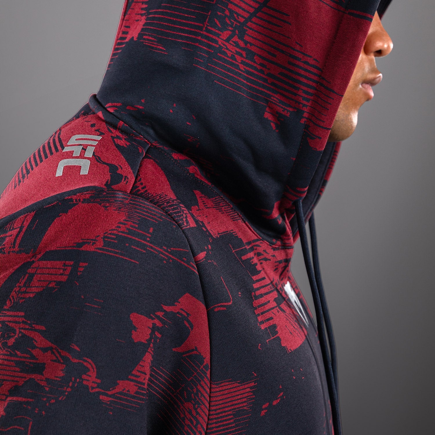 Pánská mikina s kapucí UFC Zenith by Venum Burgundy Authentic Fight Week