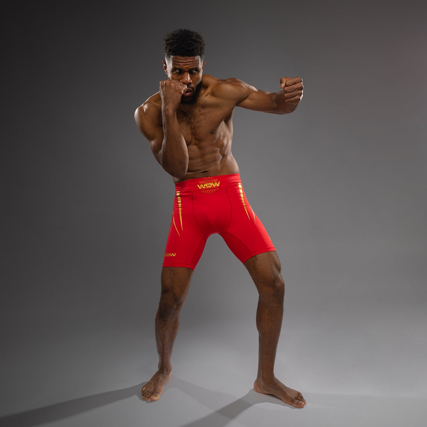 Venum x WOW FC pánské kraťasy Vale Tudo - Fury Red/ Gold