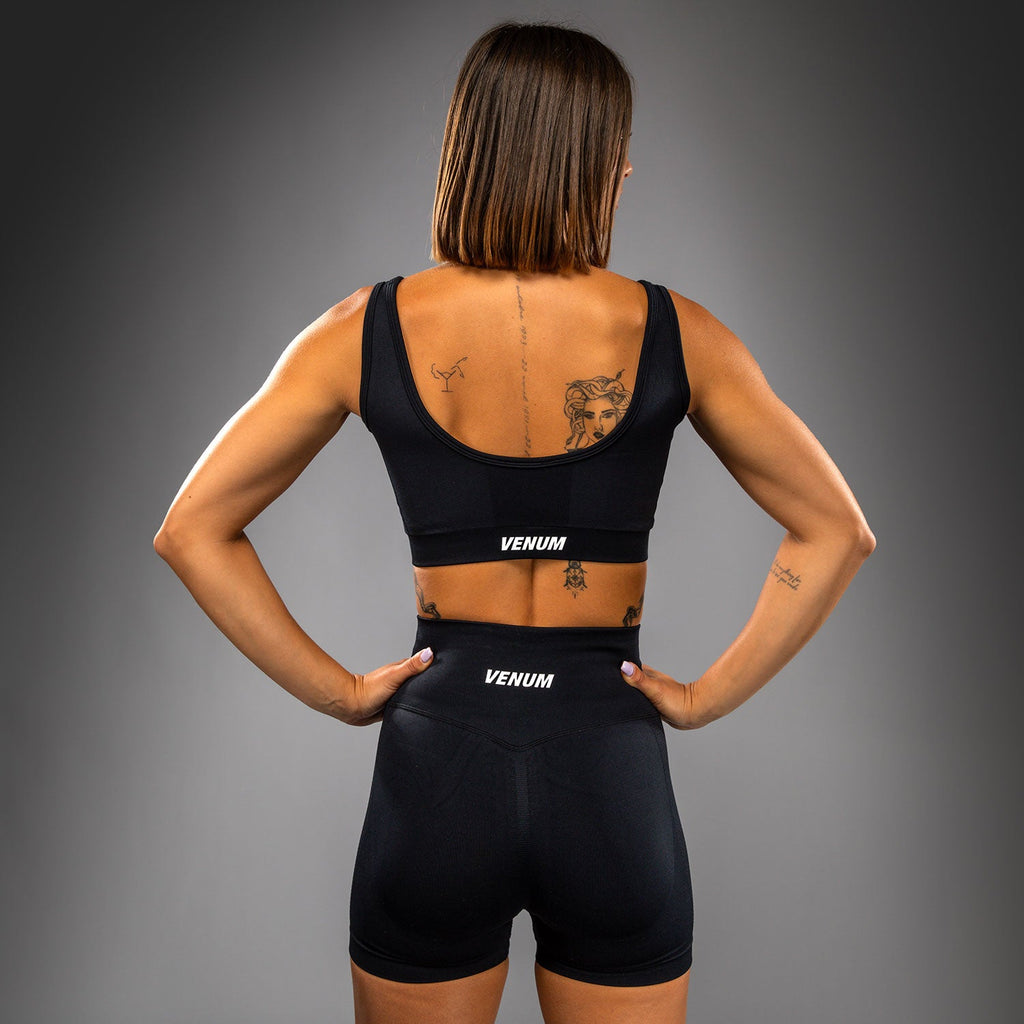 Venum Sculpt Dlouhá sportovní podprsenka - černá/bílá