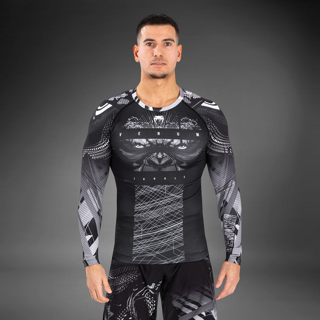 Venum Gorilla Jungle Rashguard s dlouhým rukávem - černá/bílá