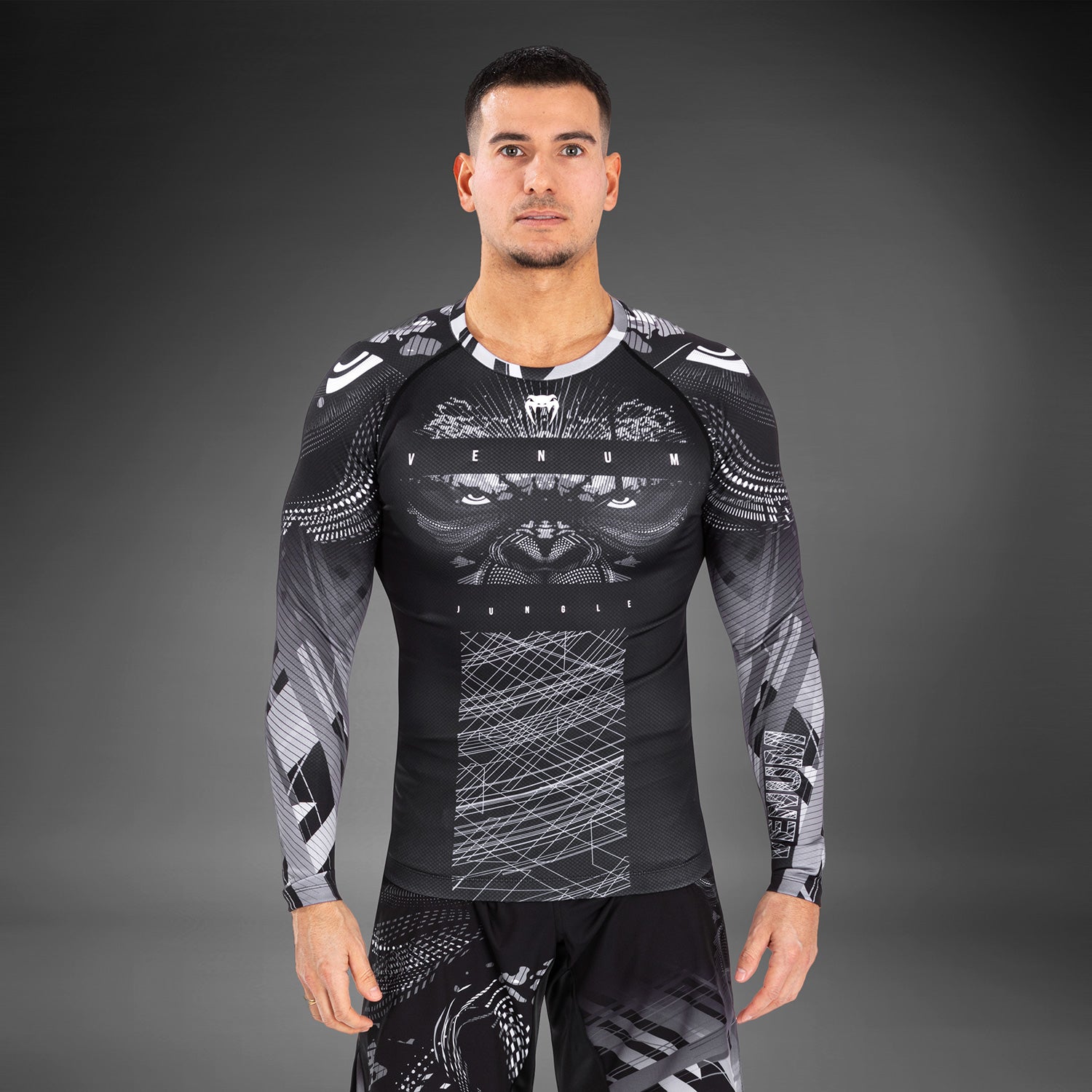 Venum Gorilla Jungle Rashguard s dlouhým rukávem - černá/bílá