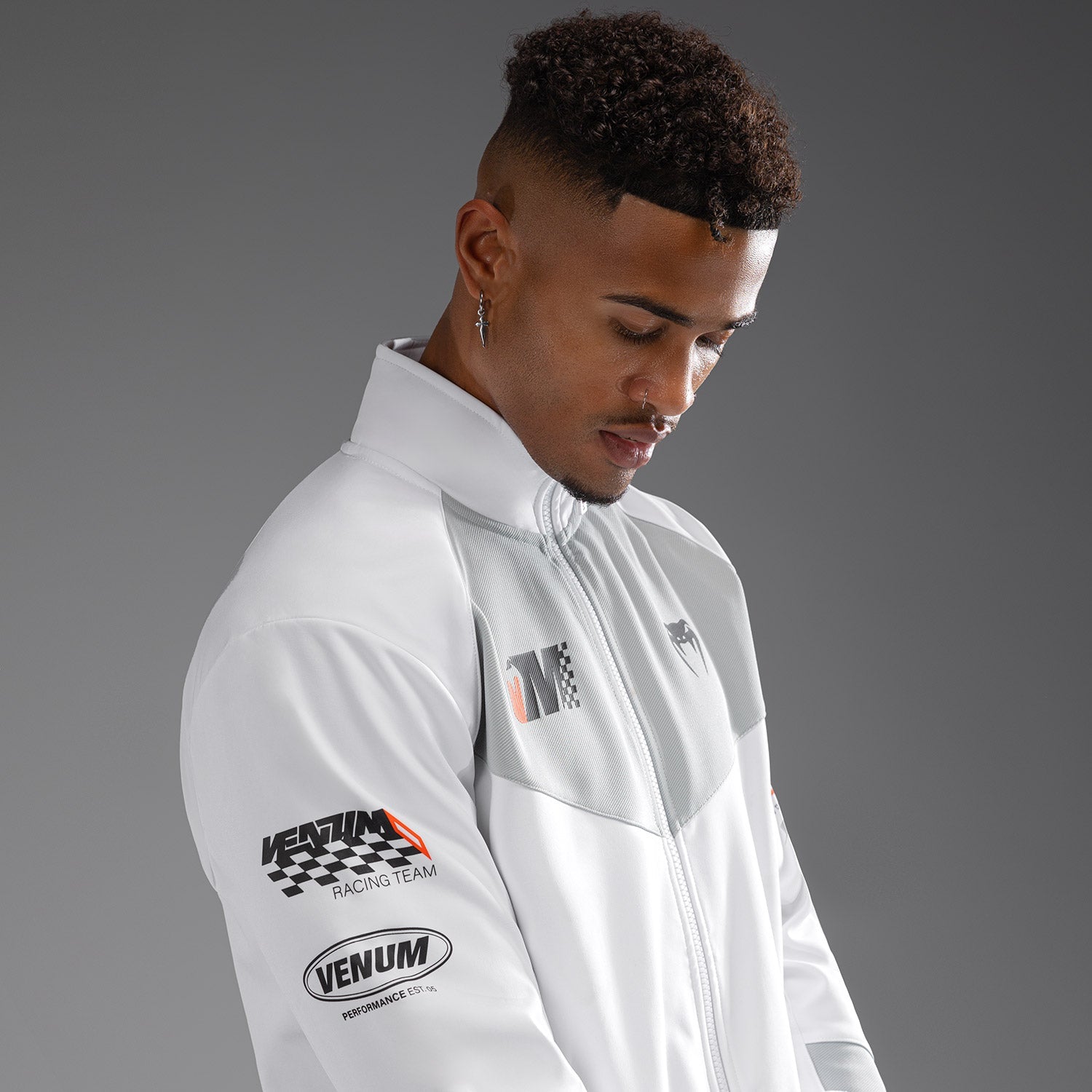Venum Motorsport Softshell Bunda - Sněhobílá