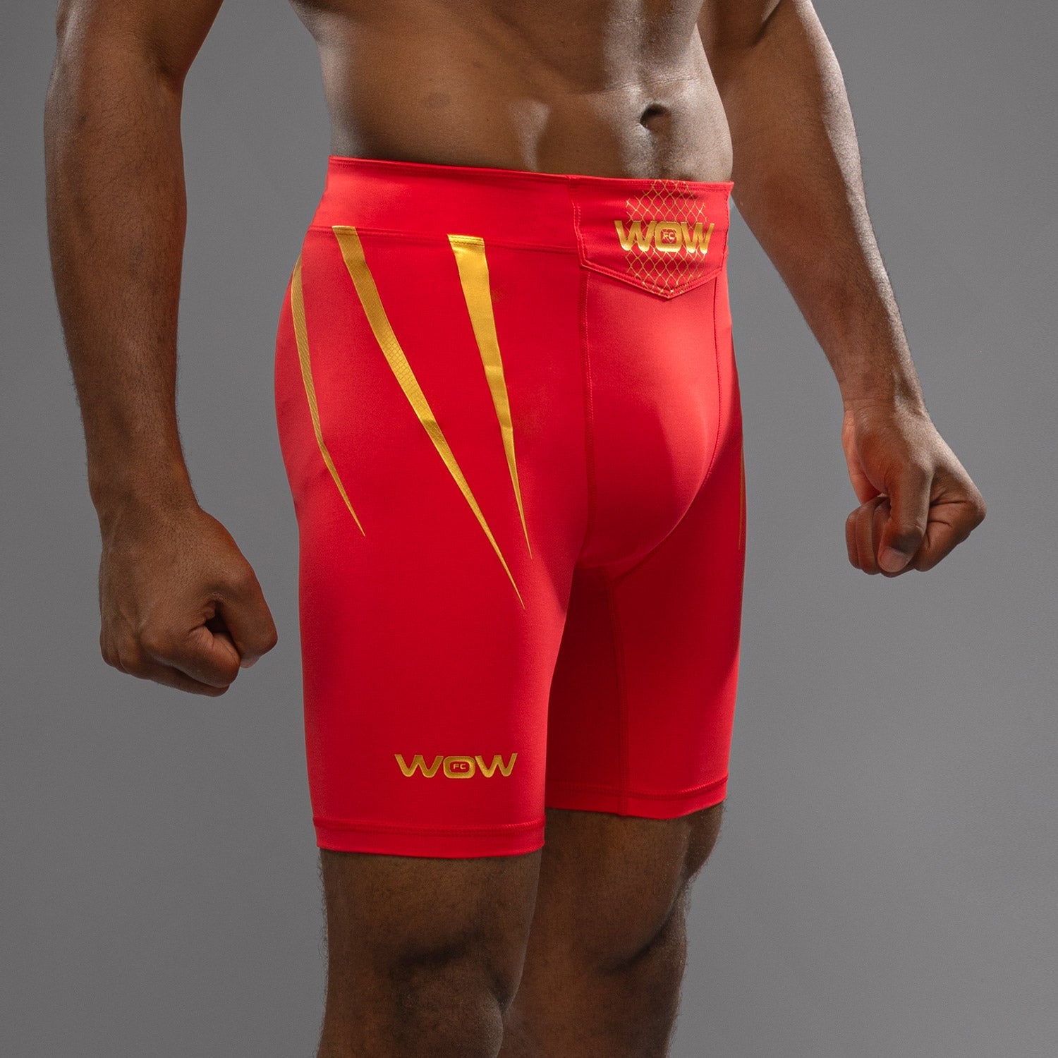 Venum x WOW FC pánské kraťasy Vale Tudo - Fury Red/ Gold