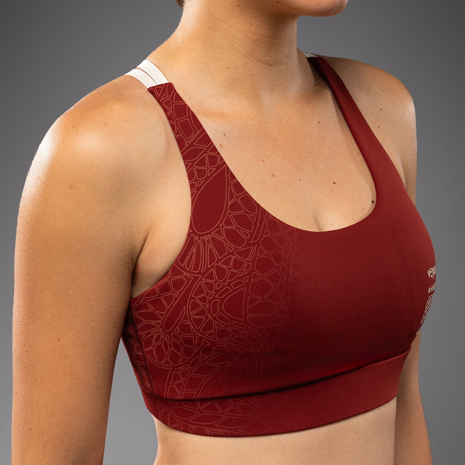 Venum Serpenti Dámská sportovní podprsenka - vínová/slonová kost
