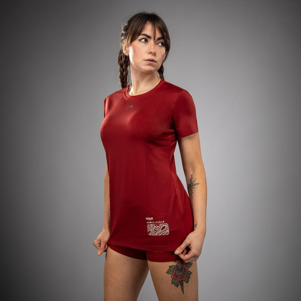 Venum Serpenti Dámské tričko Dry-Tech - Vínová/Slonová kost