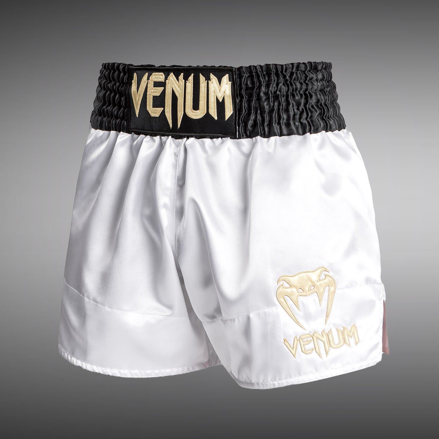 Venum Classic Muay Thai Šortky - Bílá/Zlatá/Černá
