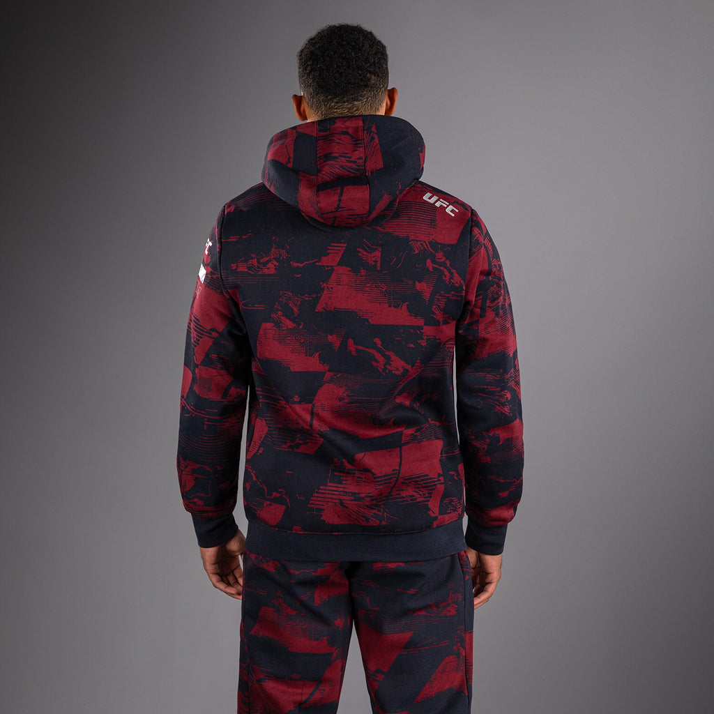 Pánská mikina s kapucí UFC Zenith by Venum Burgundy Authentic Fight Week