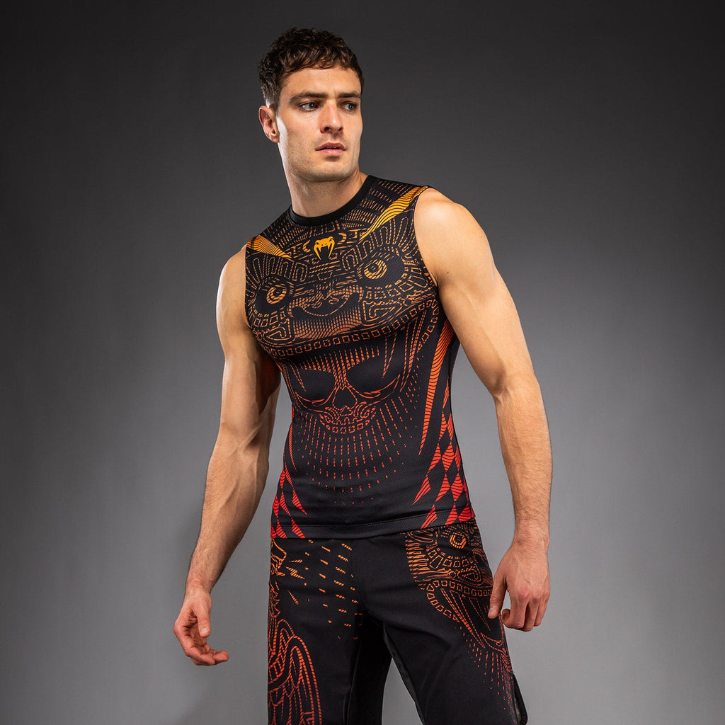Venum Quetzal Fury Bezrukávový Rashguard - Černá/Fury Červená/Tangerine