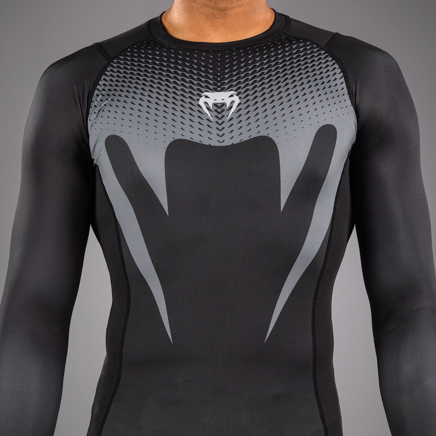 Venum No Gi Rashguardy - černá/šedostříbrná