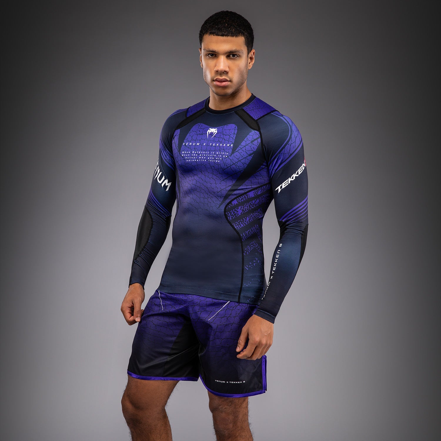 Venum x TEKKEN 8 Dlouhý rukáv Rashguard - Kazuya - Černá/Fialová