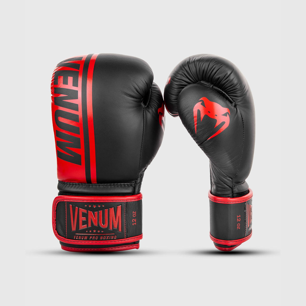 Venum Shield Pro Boxerské rukavice na suchý zip - Černá/Červená