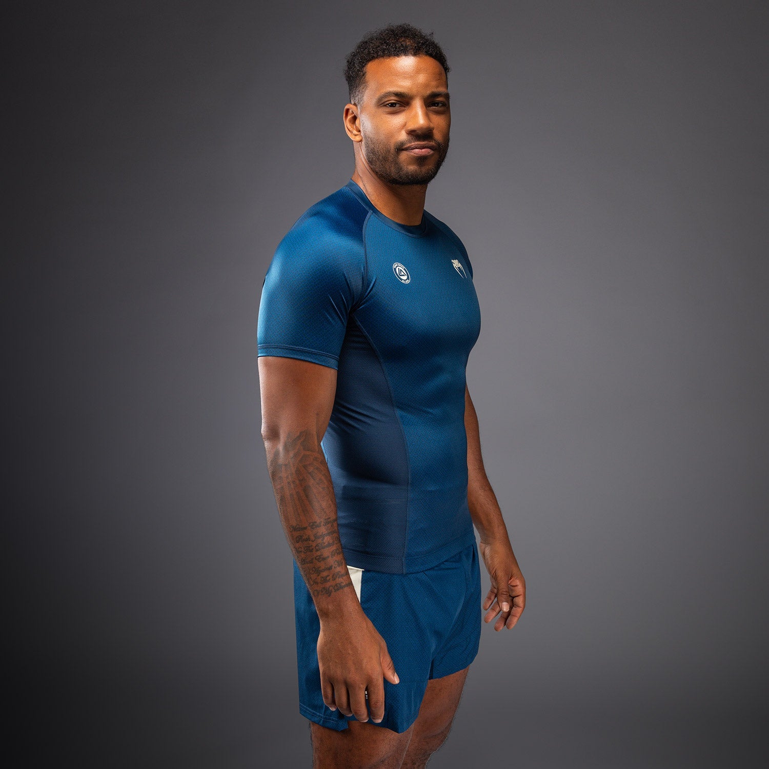 Venum x Roger Gracie Academy Krátký rukáv Rashguard - modrá