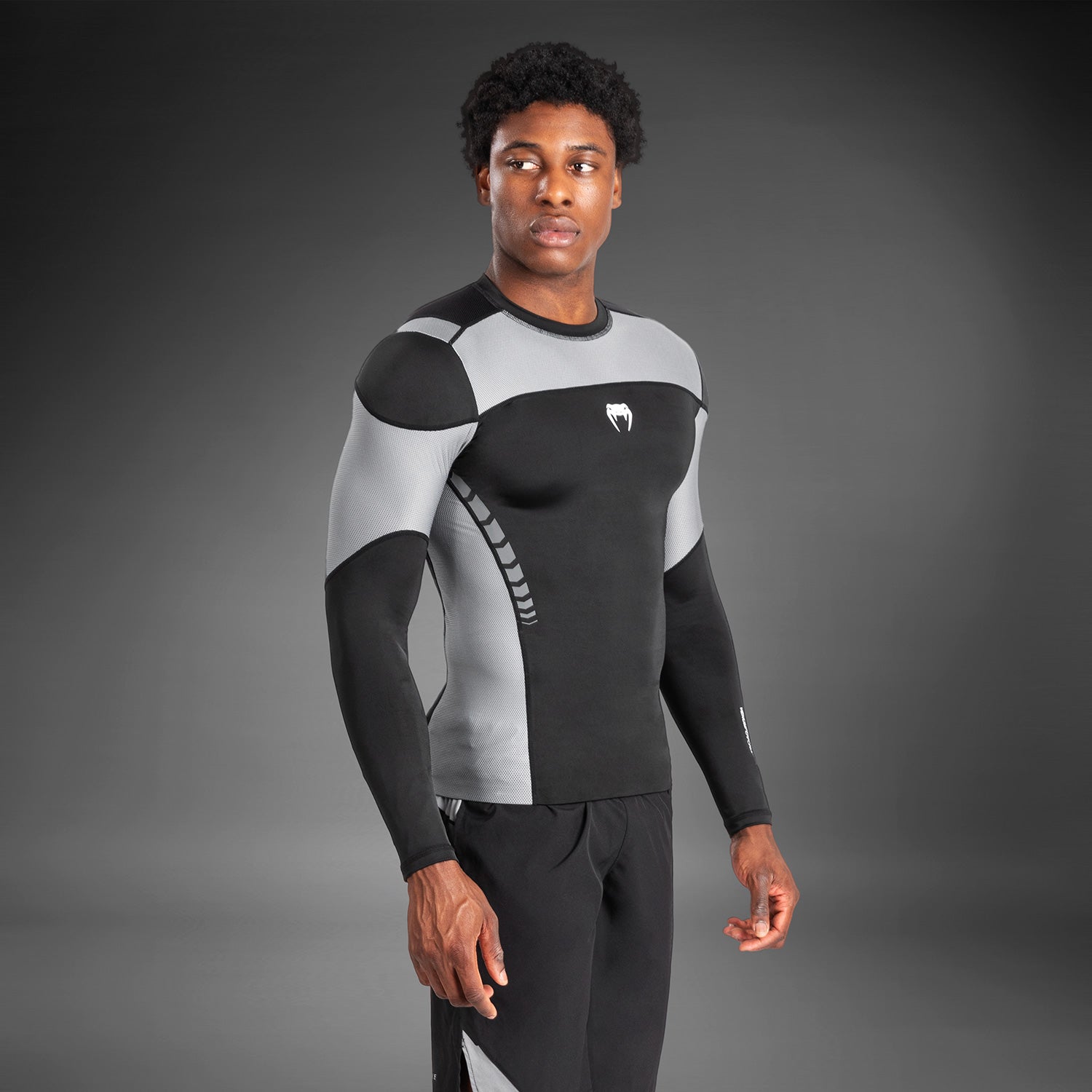 Venum Tempest Pánský Dlouhý Rukáv Rashguard - Černá/Šedá