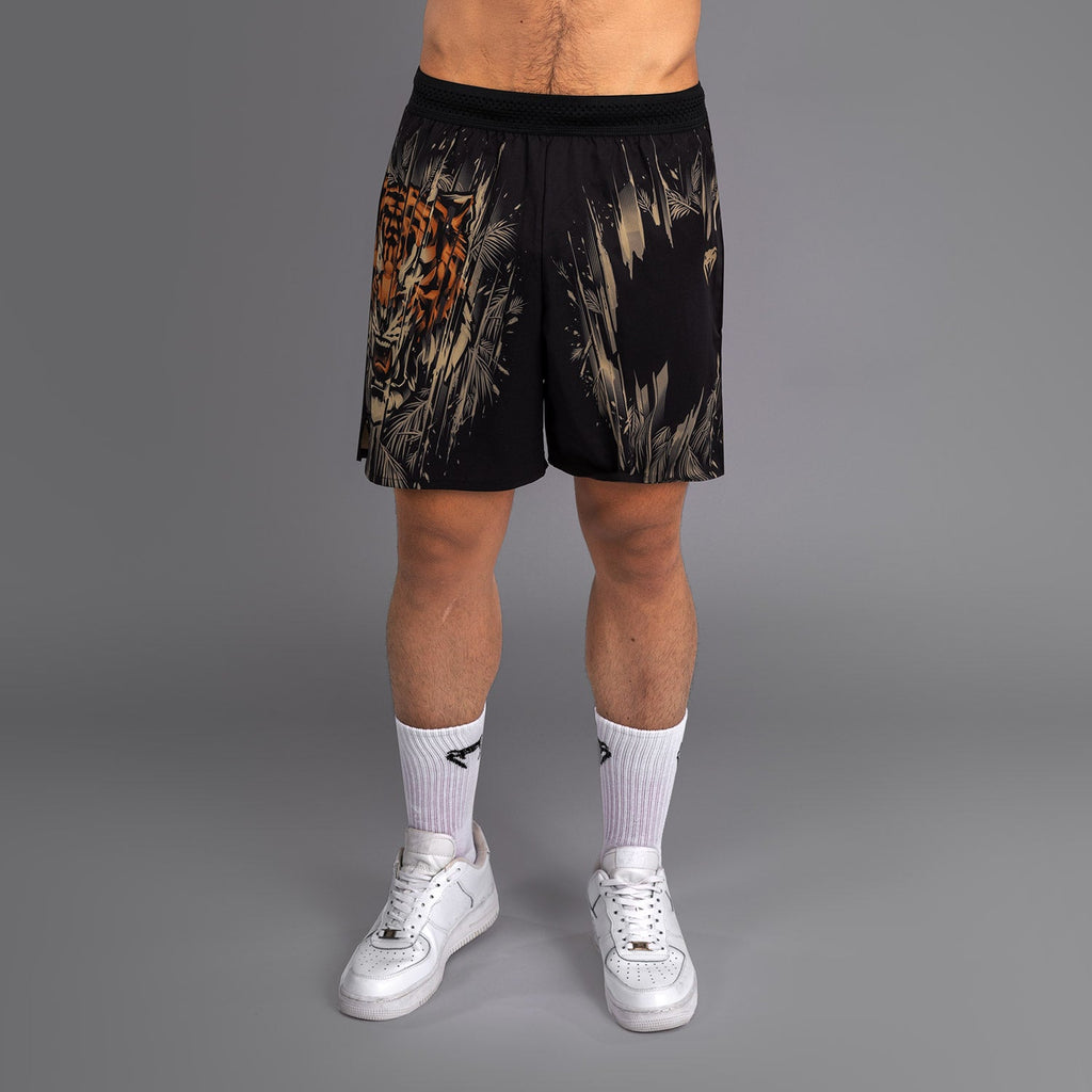 Venum Tiger Pánské tréninkové šortky - černá/neonově oranžová