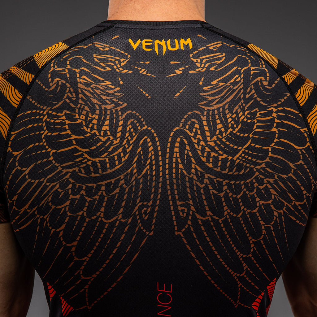 Venum Quetzal Fury Pánský Krátký Rukáv Rashguard - Černá/Fury Červená/Tangerinka