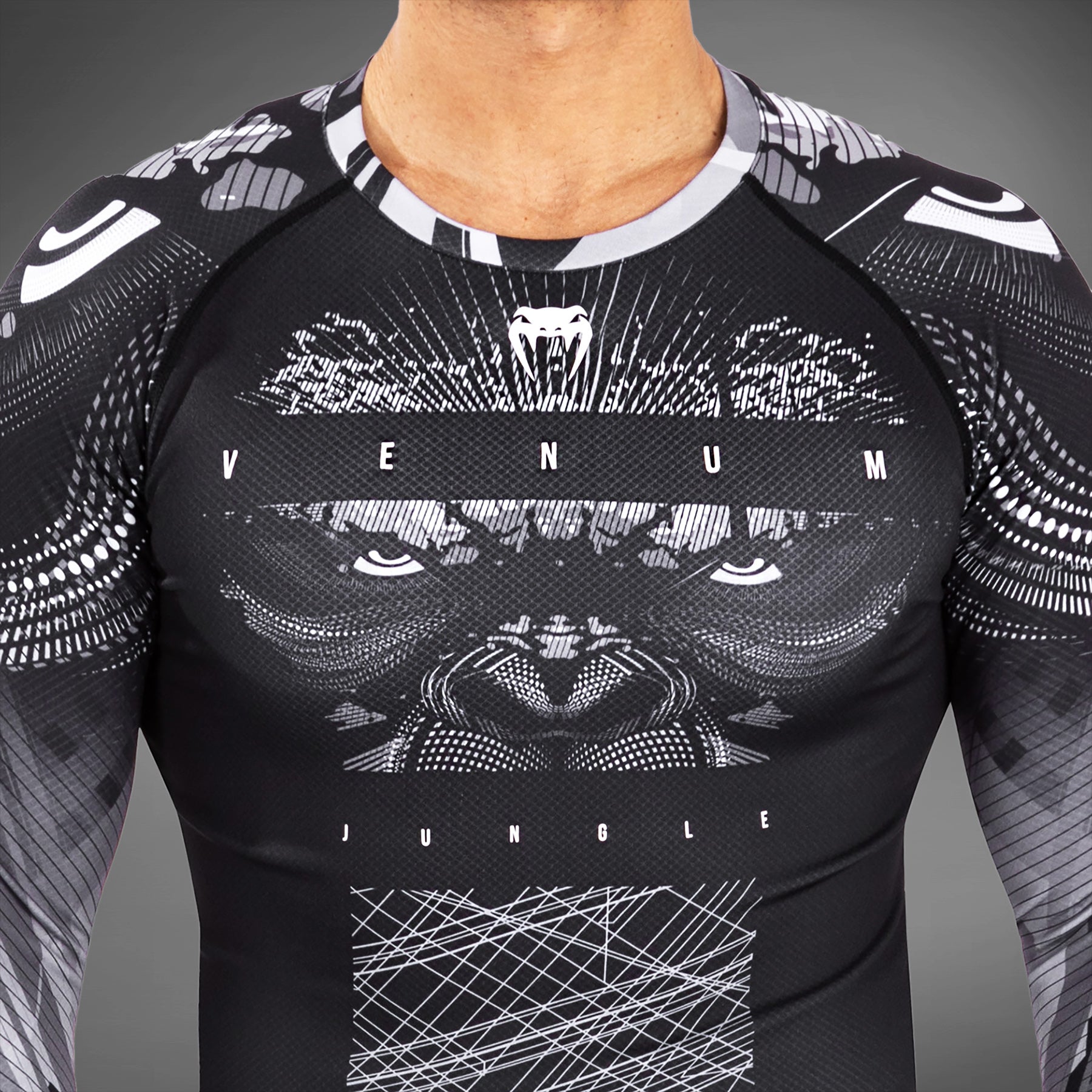 Venum Gorilla Jungle Rashguard s dlouhým rukávem - černá/bílá