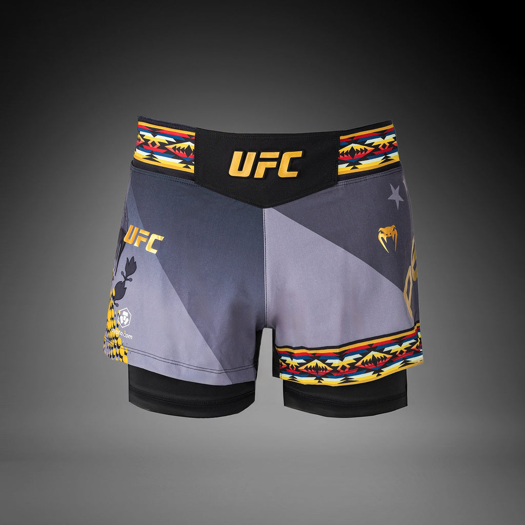 Dámské UFC Unrivaled by Venum černé krátké bojové šortky Julianna Peña