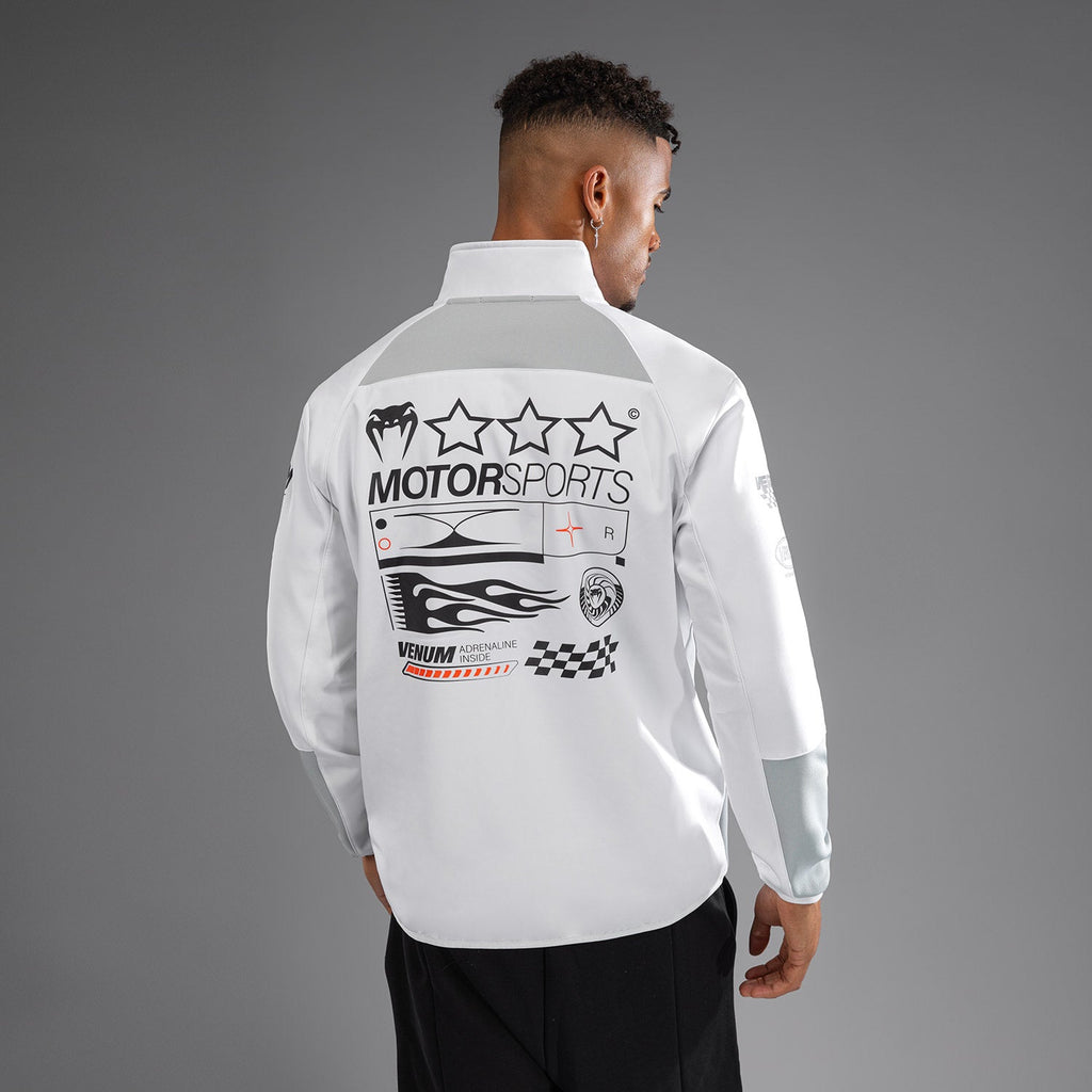 Venum Motorsport Softshell Bunda - Sněhobílá