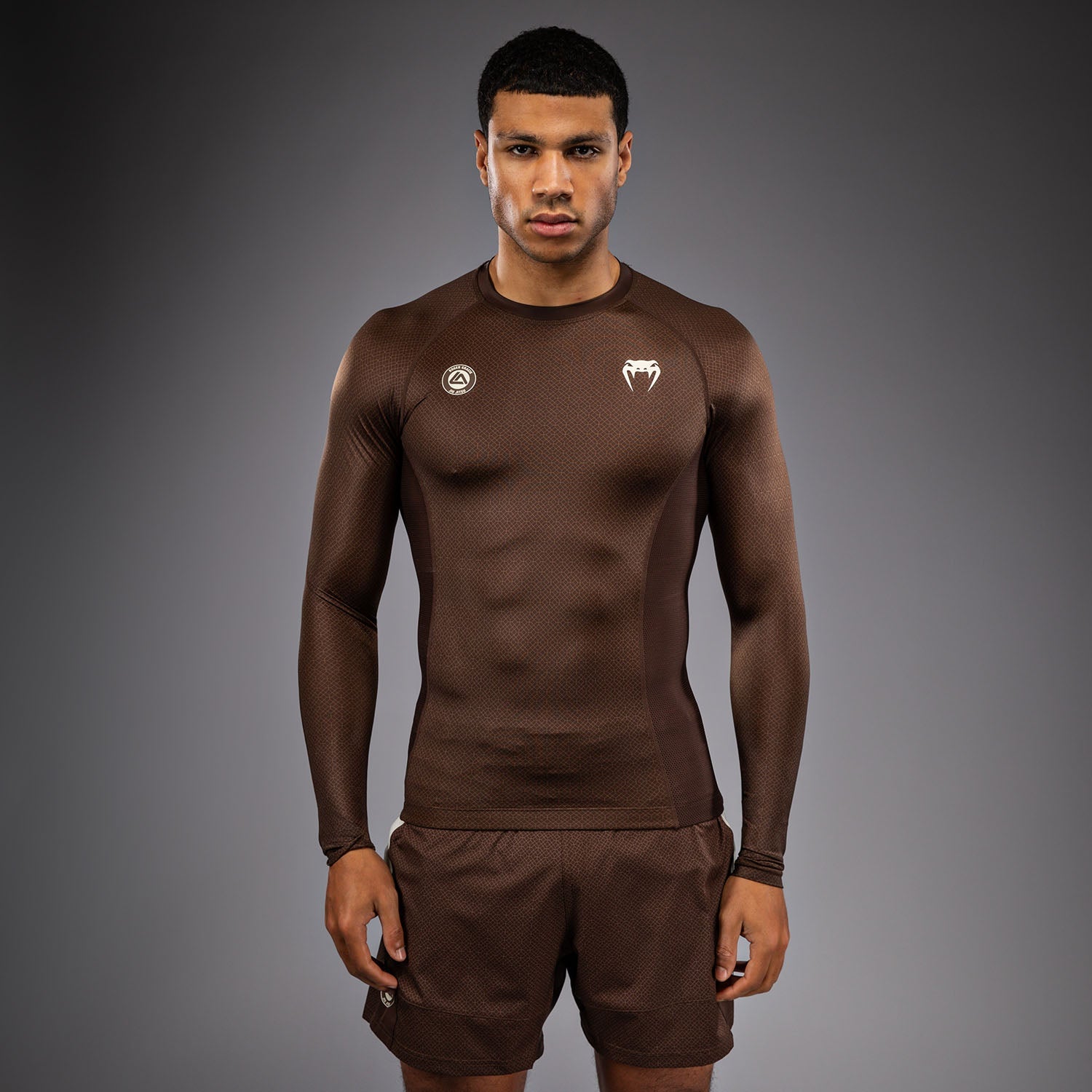 Venum x Roger Gracie Academy Dlouhý rukáv Rashguard - Tmavě hnědá