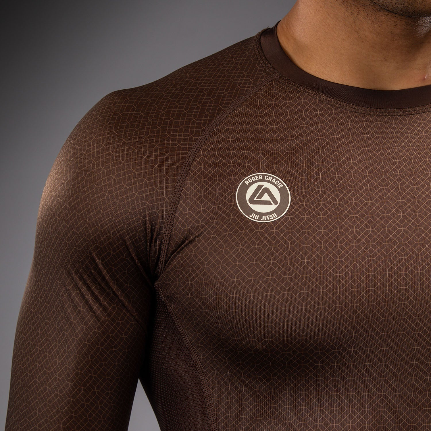 Venum x Roger Gracie Academy Dlouhý rukáv Rashguard - Tmavě hnědá