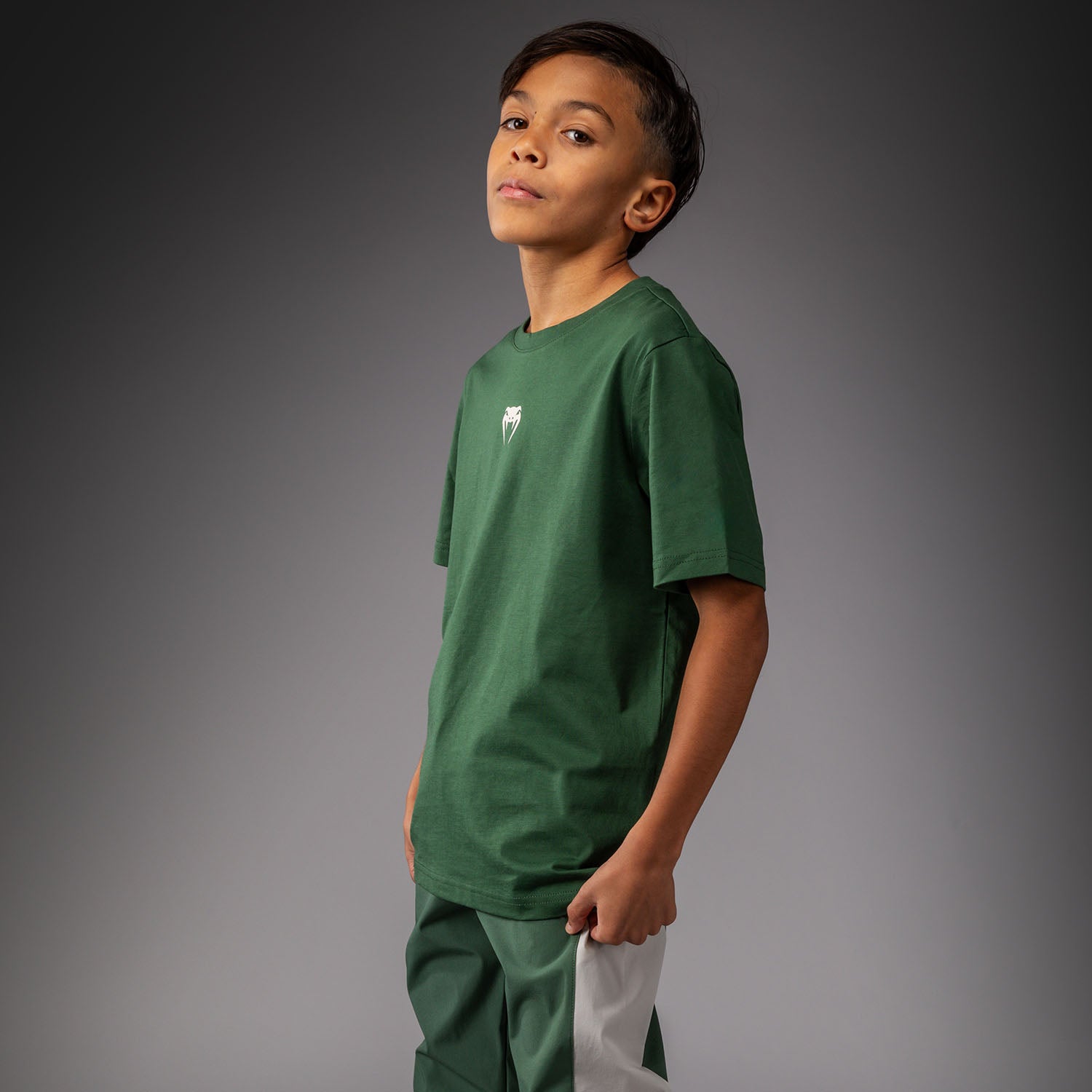 Dětské tričko Venum Contender – Lesní zelená/Off White