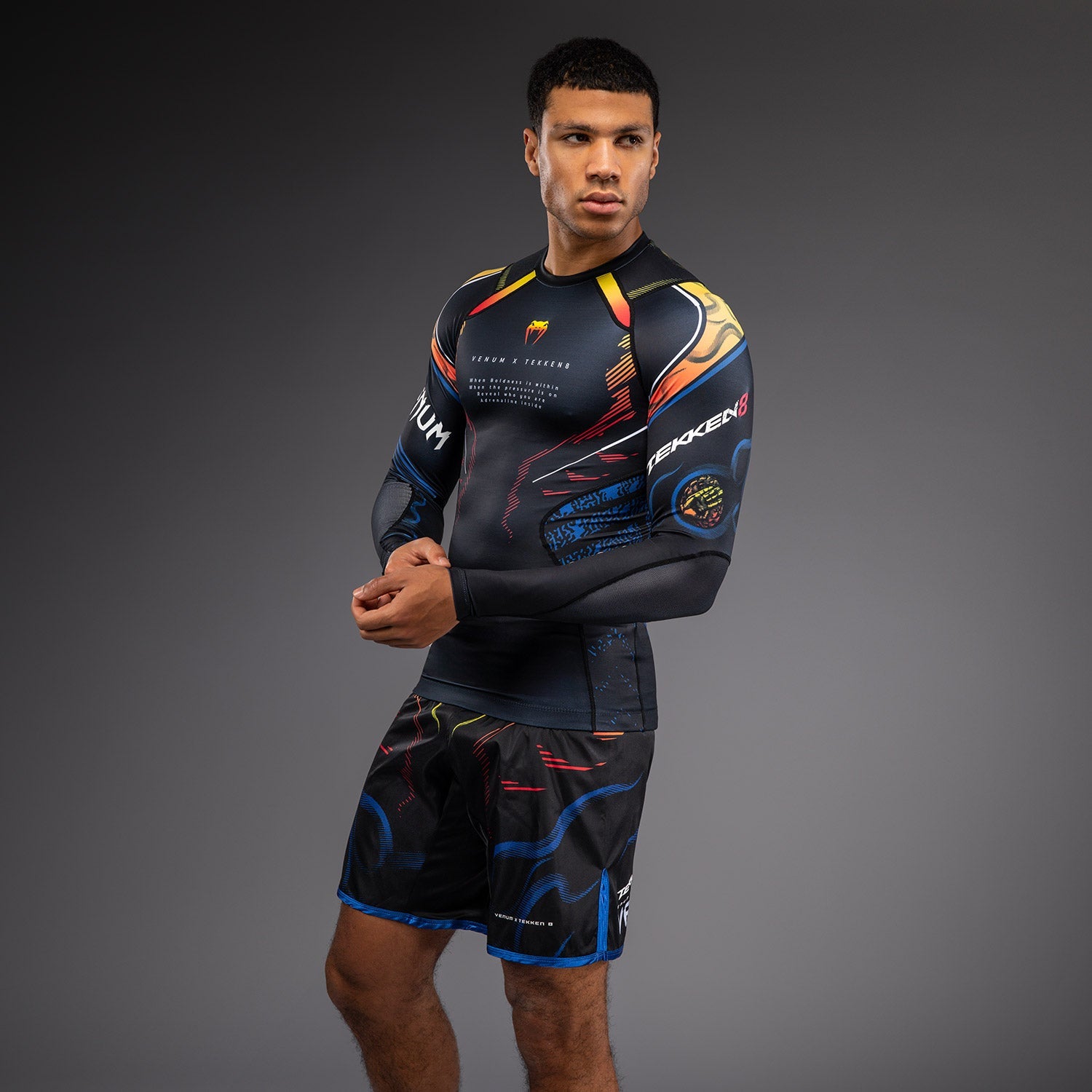 Venum x TEKKEN 8 Rashguard s dlouhým rukávem - Yoshimitsu - Černá/Oranžová
